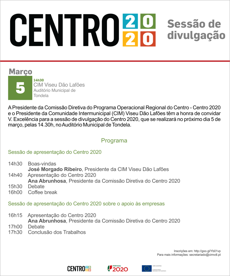 Sessão de divulgação Centro 2020, 5 de março, CIM Viseu Dão Lafões